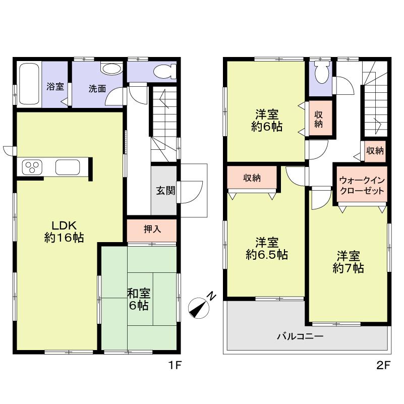 Floor plan. 19.9 million yen, 4LDK, Land area 127.32 sq m , Building area 101.85 sq m