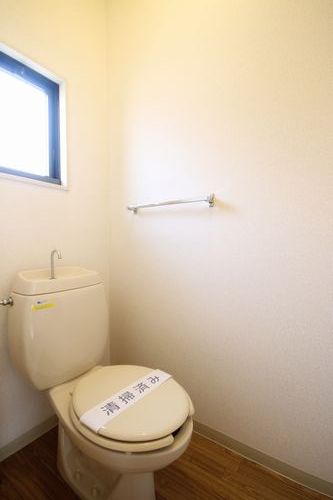 Toilet. Bright toilet ventilation window is there