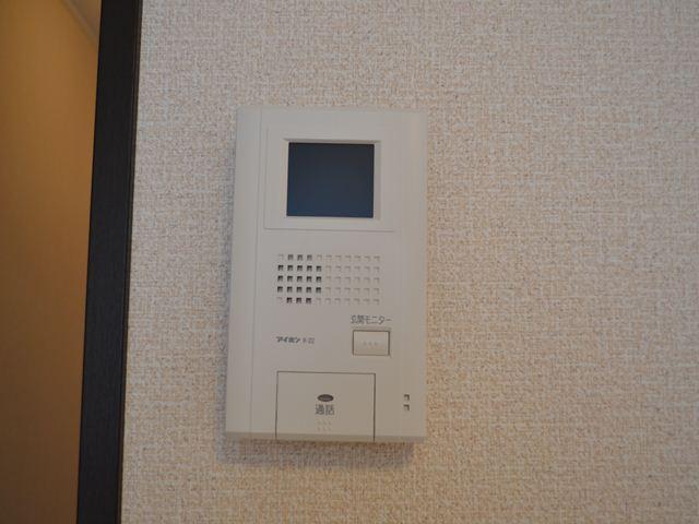 Security. Pat security with a TV monitor Hong