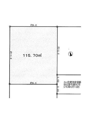 Compartment figure. Land price 9.8 million yen, Land area 115.7 sq m compartment view