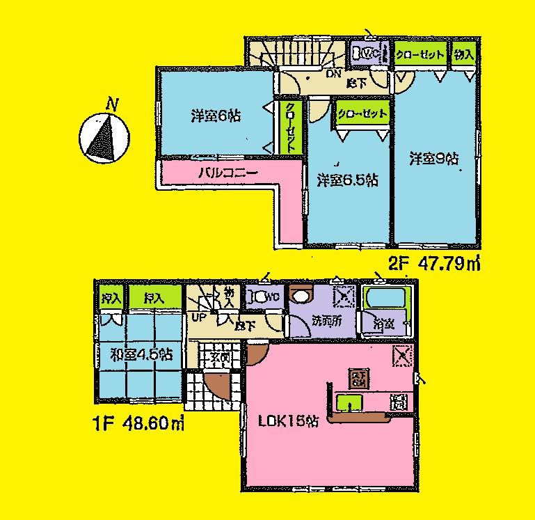 Floor plan. (5 Building), Price 25,800,000 yen, 4LDK, Land area 120.12 sq m , Building area 96.39 sq m