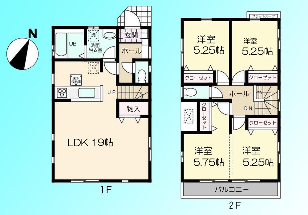 Floor plan. 38,800,000 yen, 4LDK, Land area 100 sq m , Building area 95.22 sq m