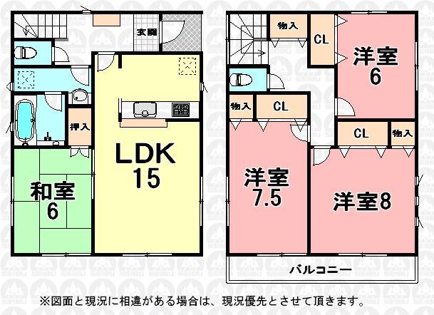 Floor plan. (3 Building), Price 39,800,000 yen, 4LDK, Land area 111.32 sq m , Building area 99.83 sq m