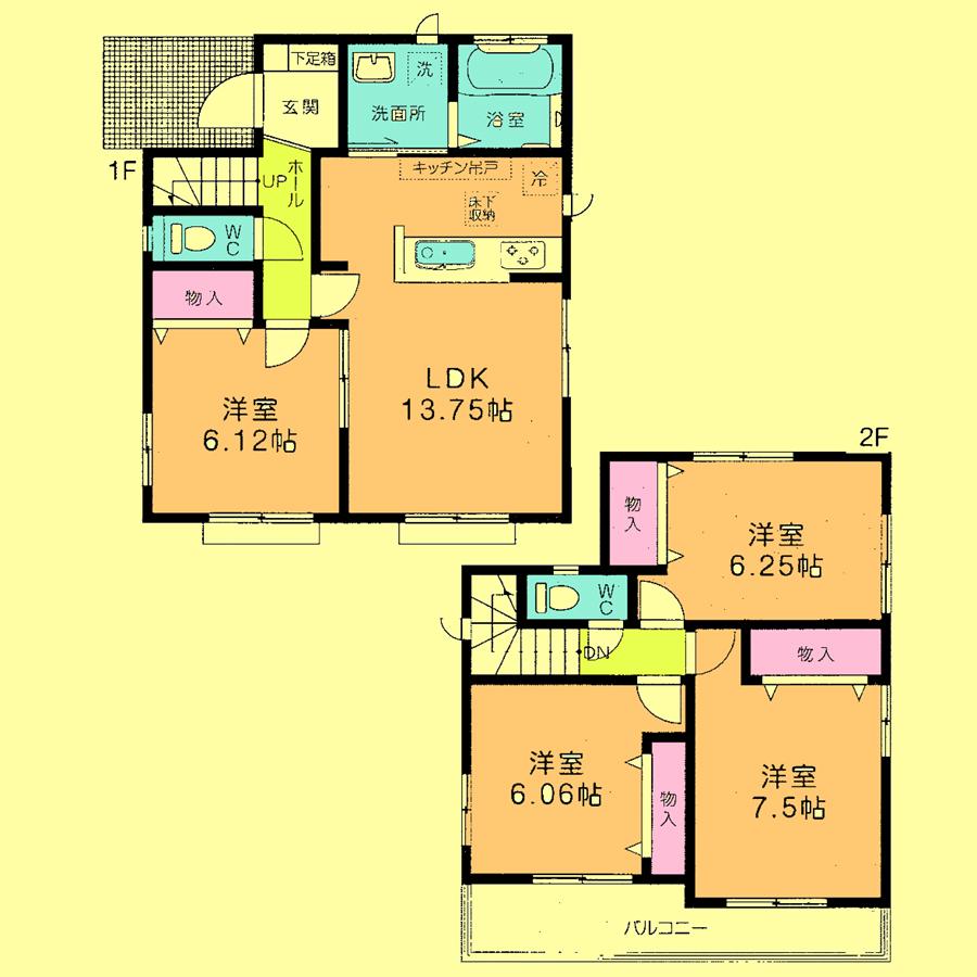Floor plan. 34,800,000 yen, 4LDK, Land area 100.08 sq m , Building area 93.35 sq m located view in addition to this, It will be provided by the hope of design books, such as layout. 