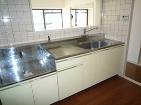 Kitchen. Gas stove installation type of kitchen.