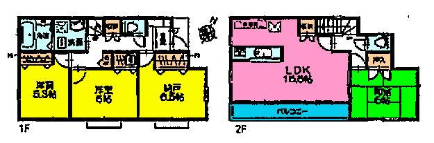 Floor plan. (1 Building), Price 26,800,000 yen, 4LDK, Land area 109.78 sq m , Building area 93.98 sq m