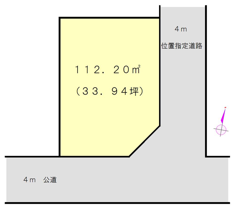 Compartment figure. Land price 29,800,000 yen, Land area 112.2 sq m southeast corner lot!