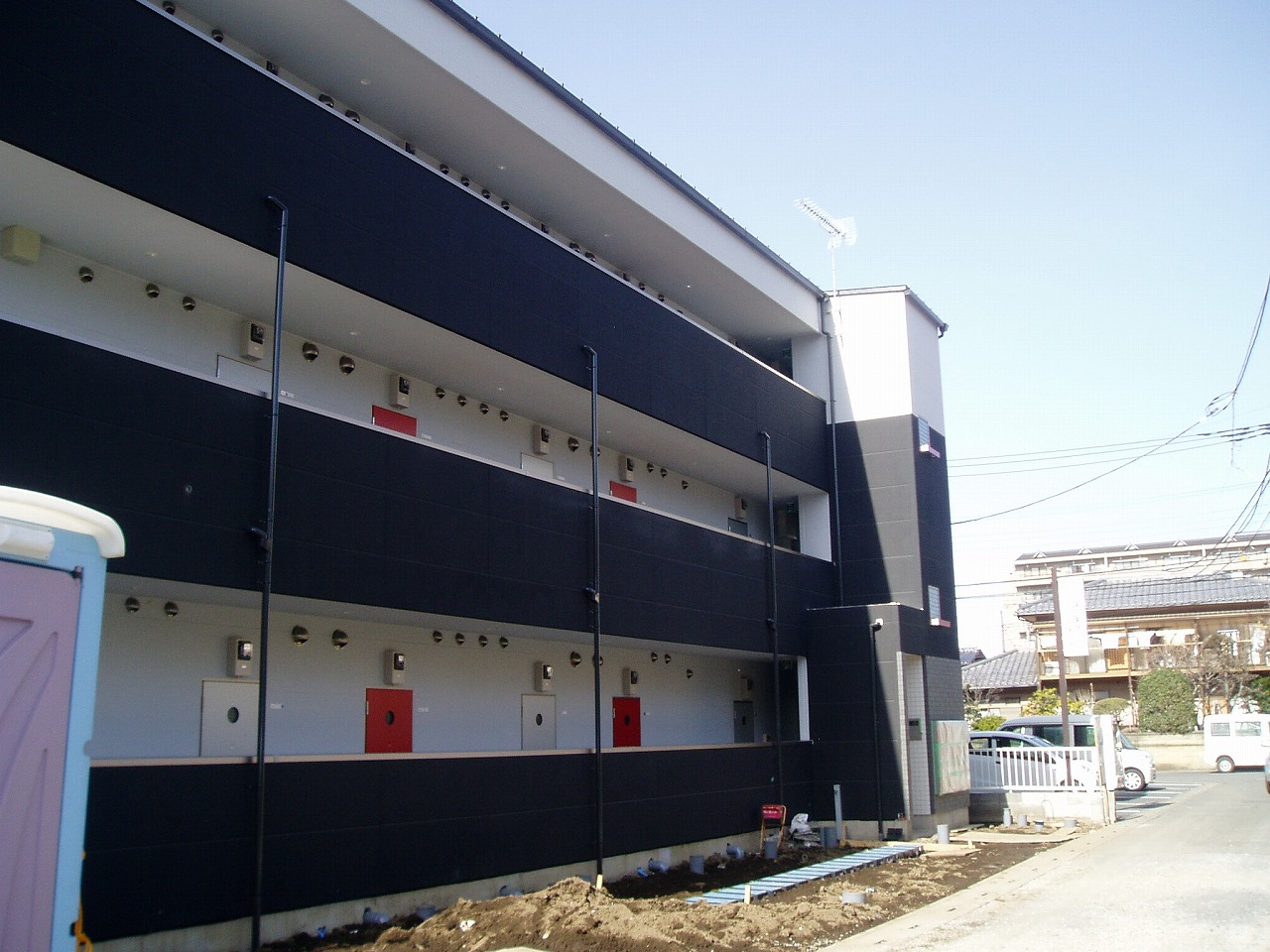 Parking lot. Small car 3 cars plan