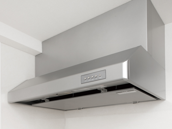 Kitchen.  [Rectification Backed range hood] Range hood, Gathered the smell and smoke efficient, Care has to be equipped with a simple rectification plate.