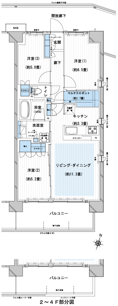 Floor: 3LDK + multi-closet, the area occupied: 70.8 sq m, Price: 30,900,000 yen, now on sale