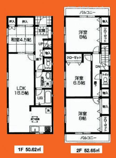 Floor plan. 27,800,000 yen, 4LDK, Land area 215.77 sq m , Building area 103.27 sq m