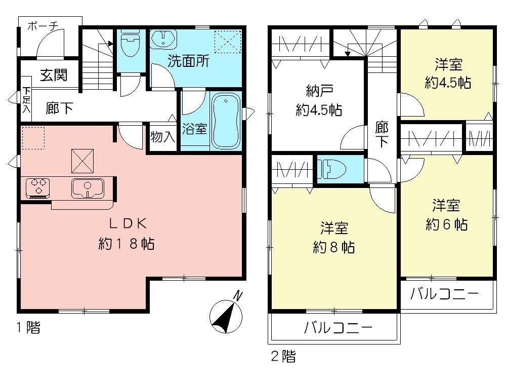 Floor plan. (1 Building), Price 28.8 million yen, 3LDK+S, Land area 110.04 sq m , Building area 95.58 sq m