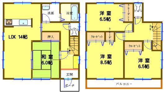 Floor plan. (3 Building), Price 34,200,000 yen, 4LDK, Land area 118.5 sq m , Building area 102.67 sq m