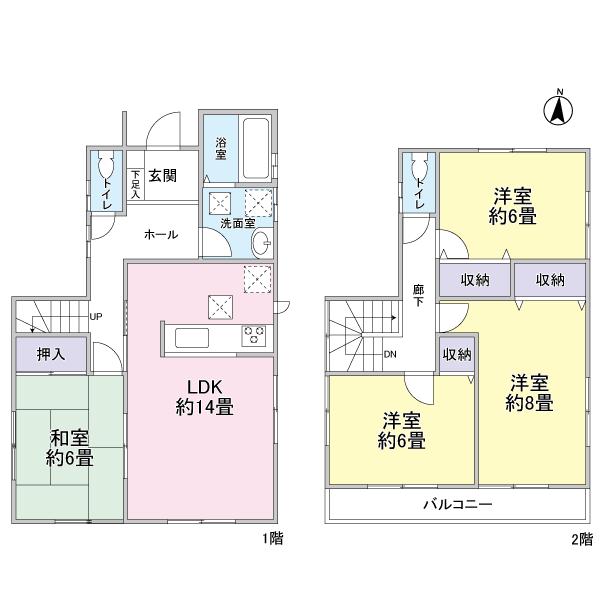 Floor plan. (3 Building), Price 37,800,000 yen, 4LDK, Land area 100.09 sq m , Building area 98.53 sq m