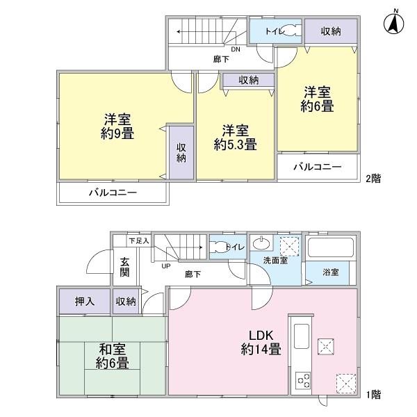 Floor plan. (4 Building), Price 39,800,000 yen, 4LDK, Land area 100.1 sq m , Building area 96.88 sq m