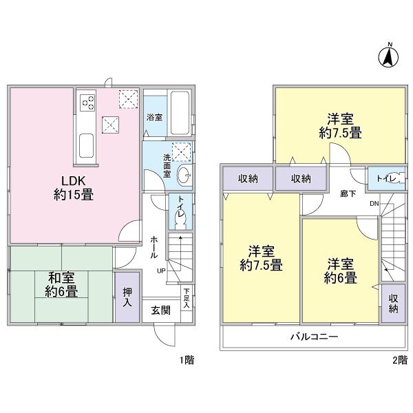 Floor plan. (5 Building), Price 35,800,000 yen, 4LDK, Land area 114.09 sq m , Building area 99.37 sq m