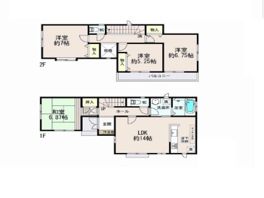 Floor plan. (C), Price 27,800,000 yen, 4LDK, Land area 102.55 sq m , Building area 95.84 sq m