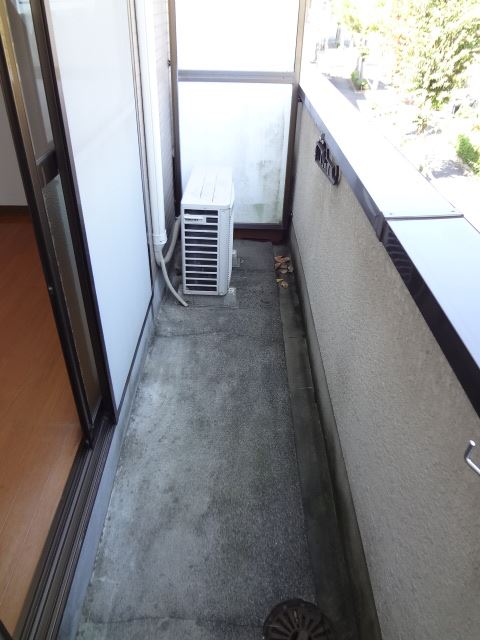 Balcony. Sunny day, let dry the laundry.