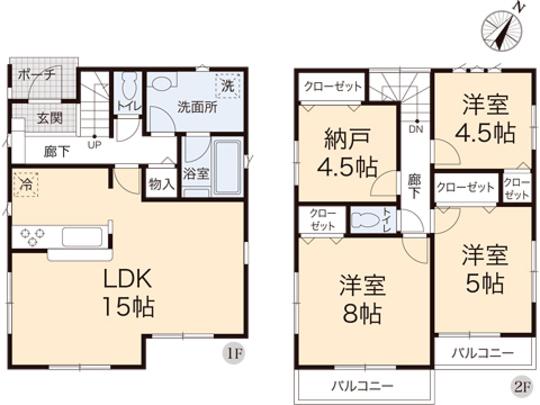 Floor plan. 28.8 million yen, 3LDK, Land area 110.04 sq m , Building area 95.58 sq m floor plan