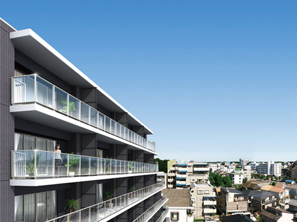 Buildings and facilities. The upper floors of a refreshing view can be expected.  ※ In fact a somewhat different in that from the seventh floor local equivalent was CG synthesis process the photos taken (September 2010 shooting) in the planning stage building Rendering drawings caused draw based on the diagram and the person or the like the east side. Also surrounding environment ・ View might change in the future.
