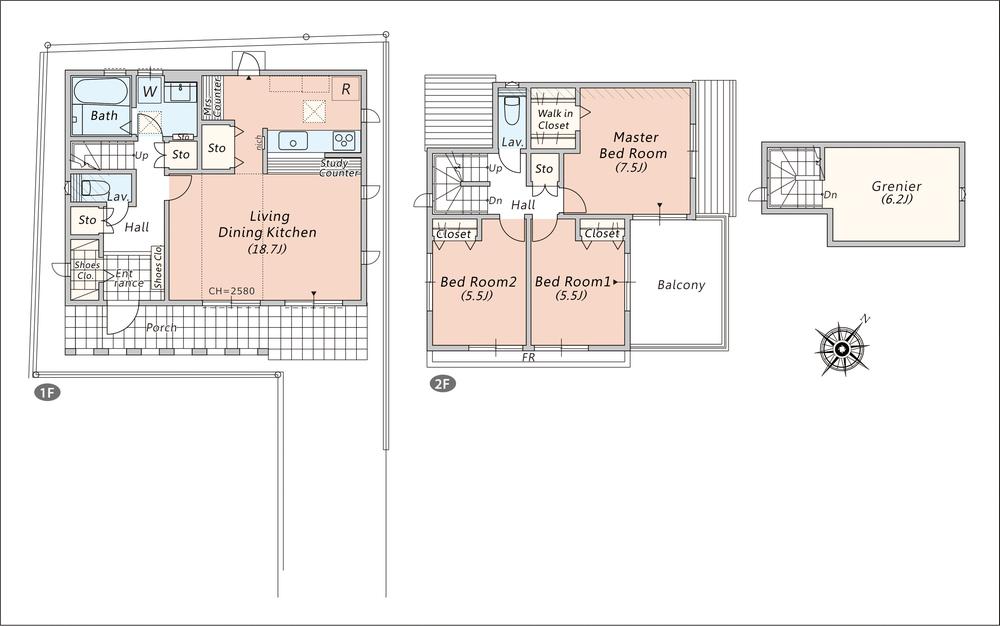 Floor plan. (1 Building), Price 30.5 million yen, 3LDK+S, Land area 137.45 sq m , Building area 95.23 sq m