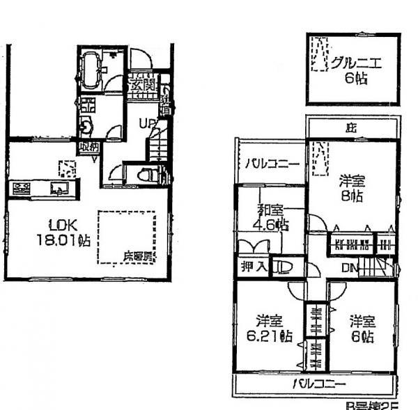 Floor plan. 36,800,000 yen, 4LDK, Land area 122.14 sq m , Building area 116.19 sq m
