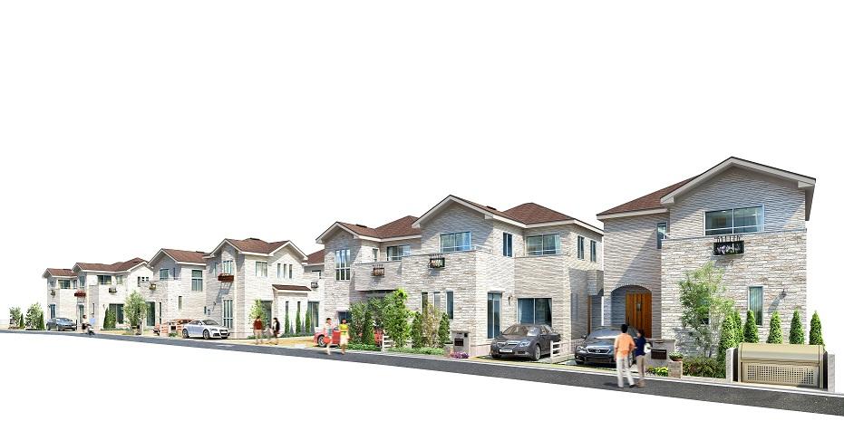 Bright streets of the outer wall of the soft shades fit with the blue sky