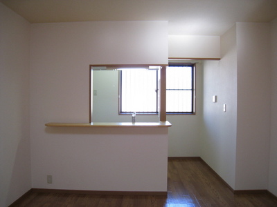 Kitchen. There is a window, Bright kitchen