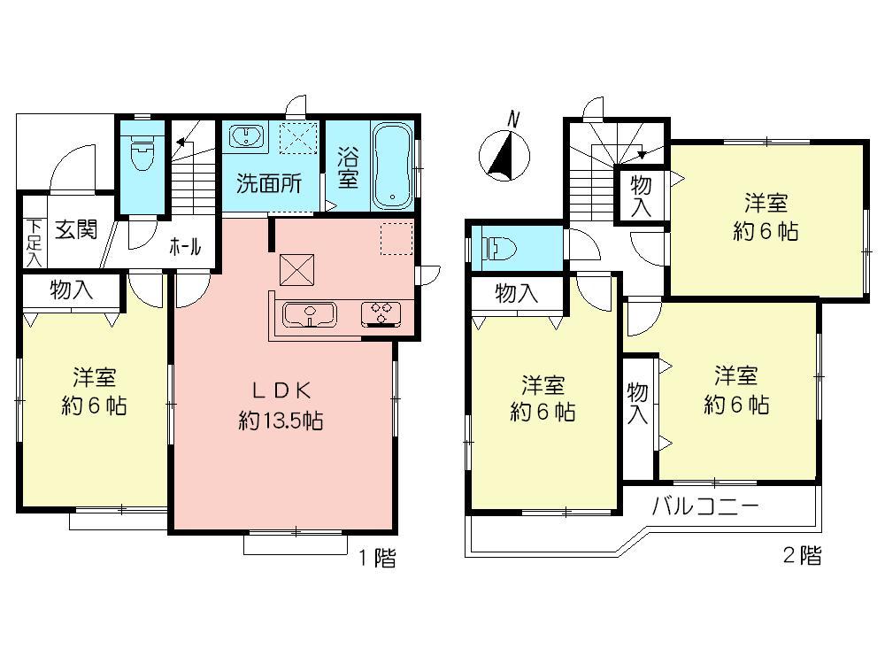 Floor plan. (D Building), Price 26,800,000 yen, 4LDK, Land area 119.2 sq m , Building area 87.45 sq m