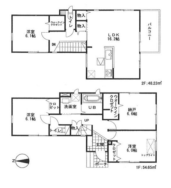 Floor plan. 27,800,000 yen, 3LDK + S (storeroom), Land area 100.09 sq m , Building area 102.88 sq m