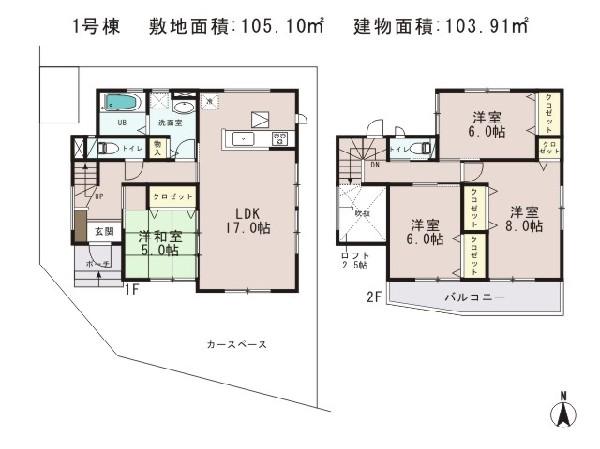 Floor plan. 39,800,000 yen, 4LDK, Land area 105.1 sq m , Building area 103.91 sq m
