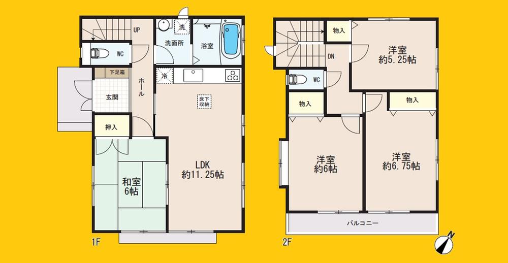Floor plan. 22,900,000 yen, 4LDK, Land area 110 sq m , Building area 86.11 sq m