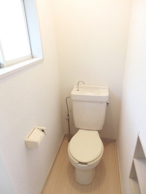 Toilet. Bright toilet with a window