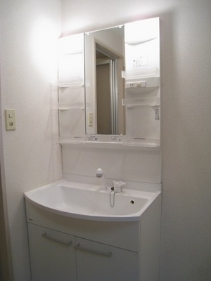 Washroom. Convenient shampoo dresser also busy morning