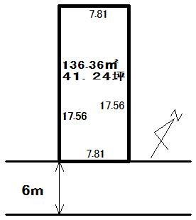 Compartment figure. Land price 28,870,000 yen, Land area 136.36 sq m 16 ethyl