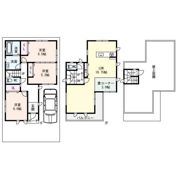 Floor plan. 38,500,000 yen, 3LDK, Land area 99.81 sq m , Building area 99.37 sq m