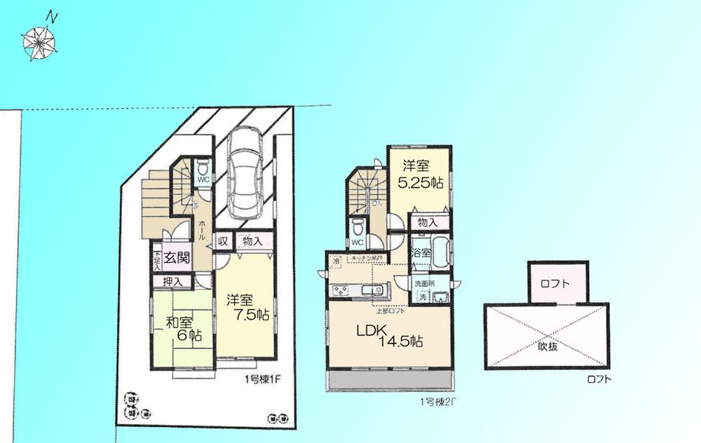 Floor plan. 34,500,000 yen, 3LDK, Land area 80.7 sq m , Building area 92.74 sq m