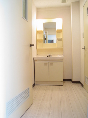 Washroom. Wash space towel rack is happy