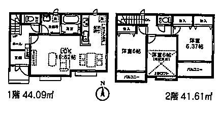 Floor plan. (B Building), Price 29.5 million yen, 3LDK, Land area 102.68 sq m , Building area 85.7 sq m