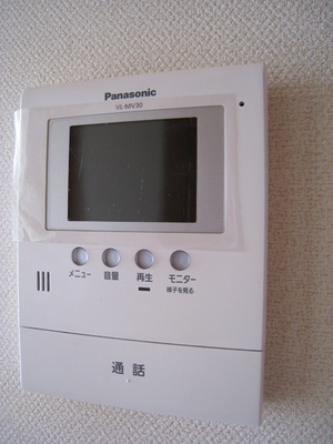 Security. TV monitor phone to glance at the visitor who is found