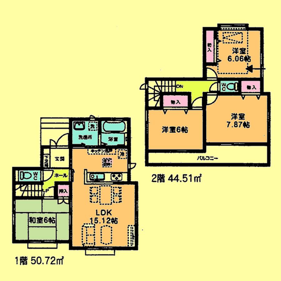 Floor plan. Price 32,300,000 yen, 4LDK, Land area 111.1 sq m , Building area 95.23 sq m