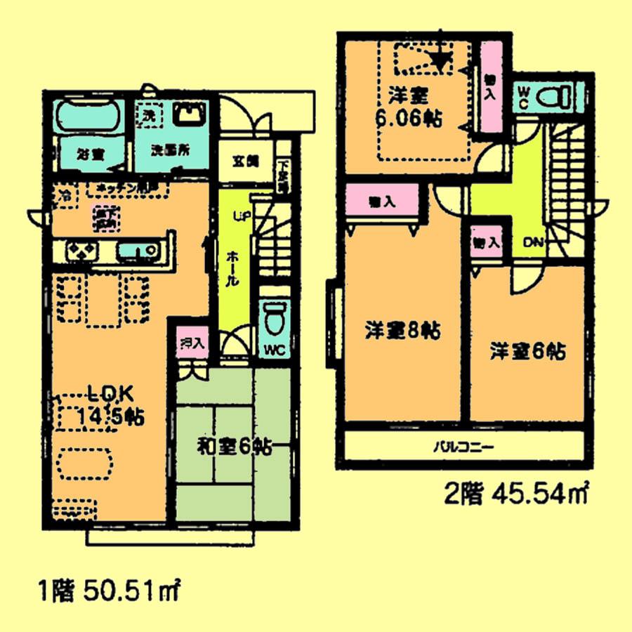 Floor plan. Price 32,800,000 yen, 4LDK, Land area 121.18 sq m , Building area 96.05 sq m