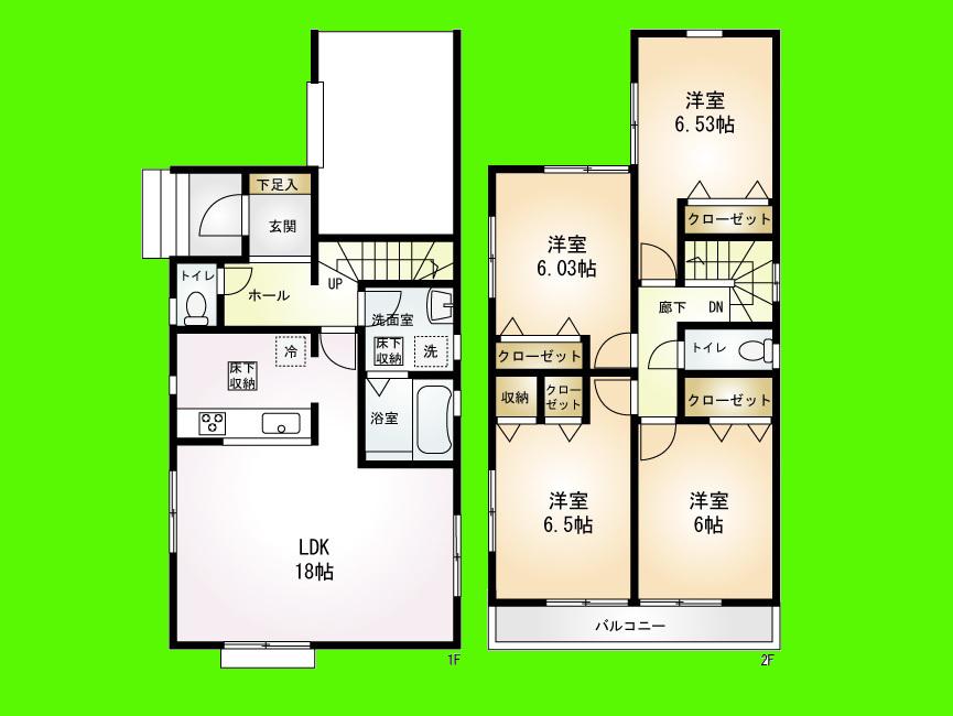 Floor plan. Price 27,800,000 yen, 4LDK, Land area 101.24 sq m , Building area 111.78 sq m