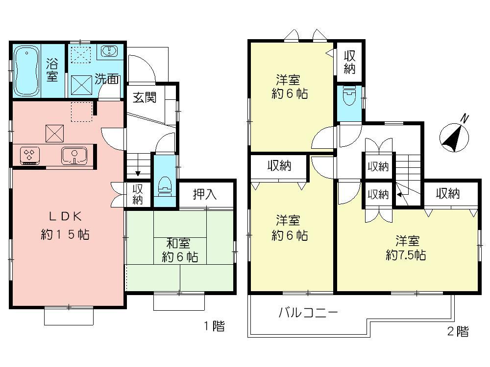 Floor plan. (5 Building), Price 37,800,000 yen, 4LDK, Land area 105.75 sq m , Building area 96.88 sq m