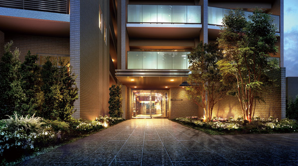 Buildings and facilities. Look has been illuminated by the gentle light approach and from ON to OFF, Is gradually released slowly Heart. (Entrance Rendering CG)