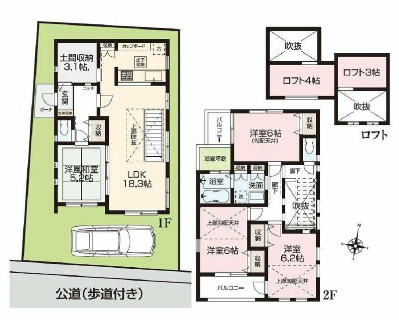Floor plan. 42,800,000 yen, 4LDK+S, Land area 100.06 sq m , Building area 100.6 sq m