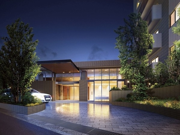 It gives also the pride of, Imposing entrance with a porte-cochere / Which was raised to draw on the basis of the drawing of the entrance Rendering CG (planning stage, In fact a slightly different)