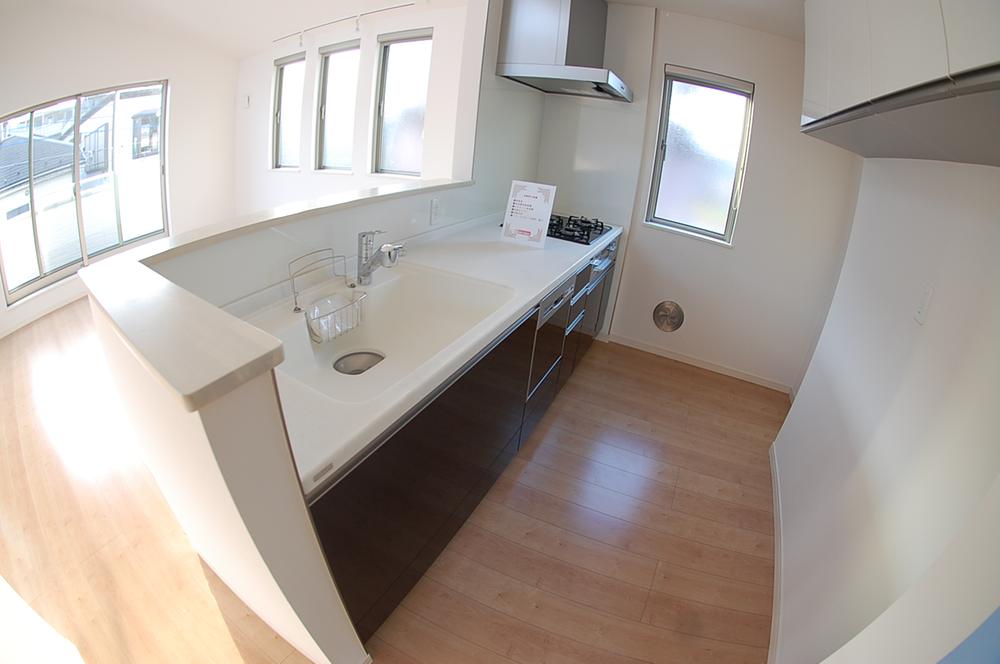 Kitchen. Open-minded face-to-face kitchen