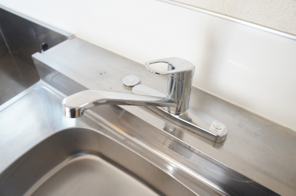 Kitchen. Kitchen faucet is a single lever