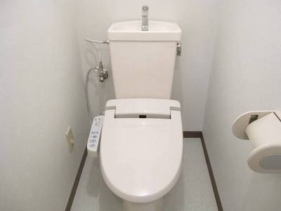 Toilet. Happy cleaning toilet seat
